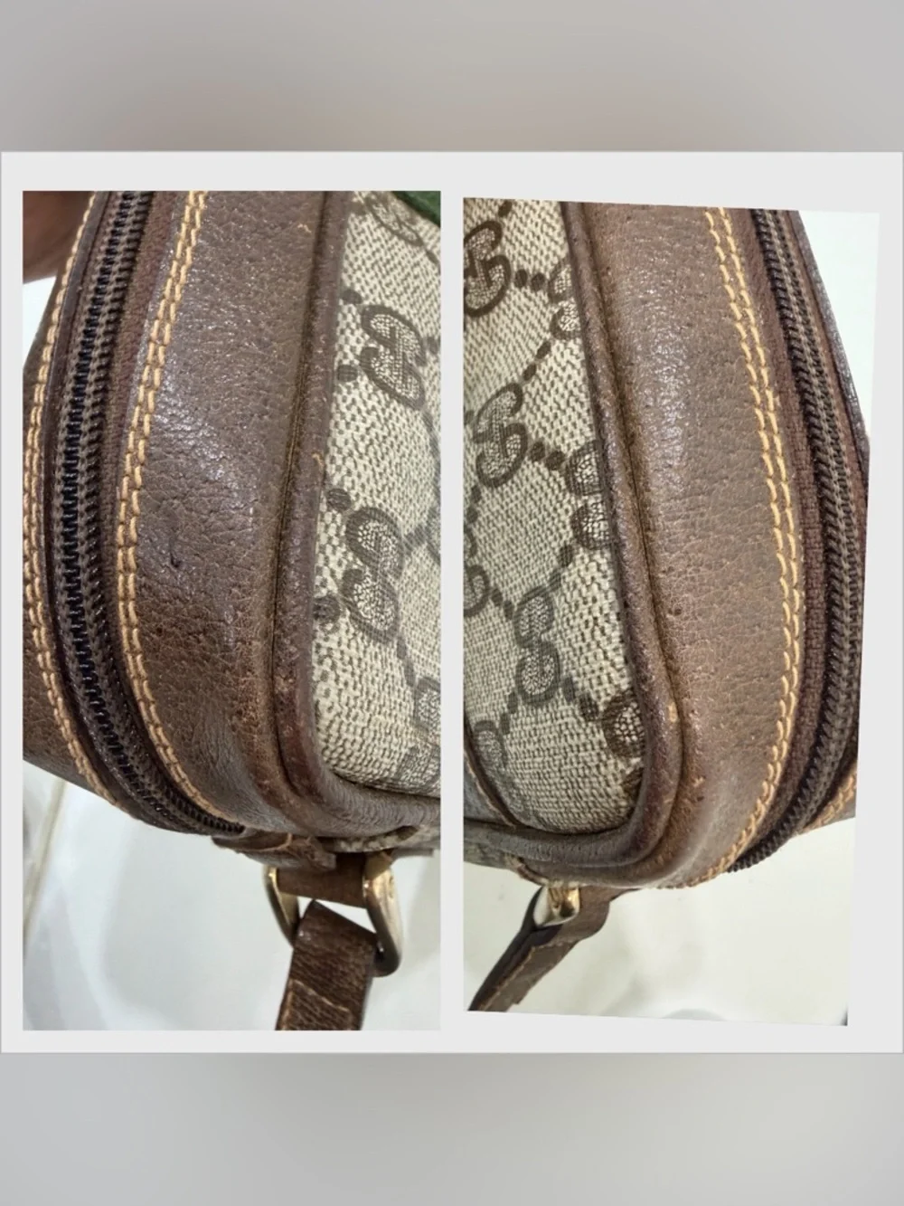 Vintage Gucci 010 378 GG Web Sherry Line Crossbody Bag